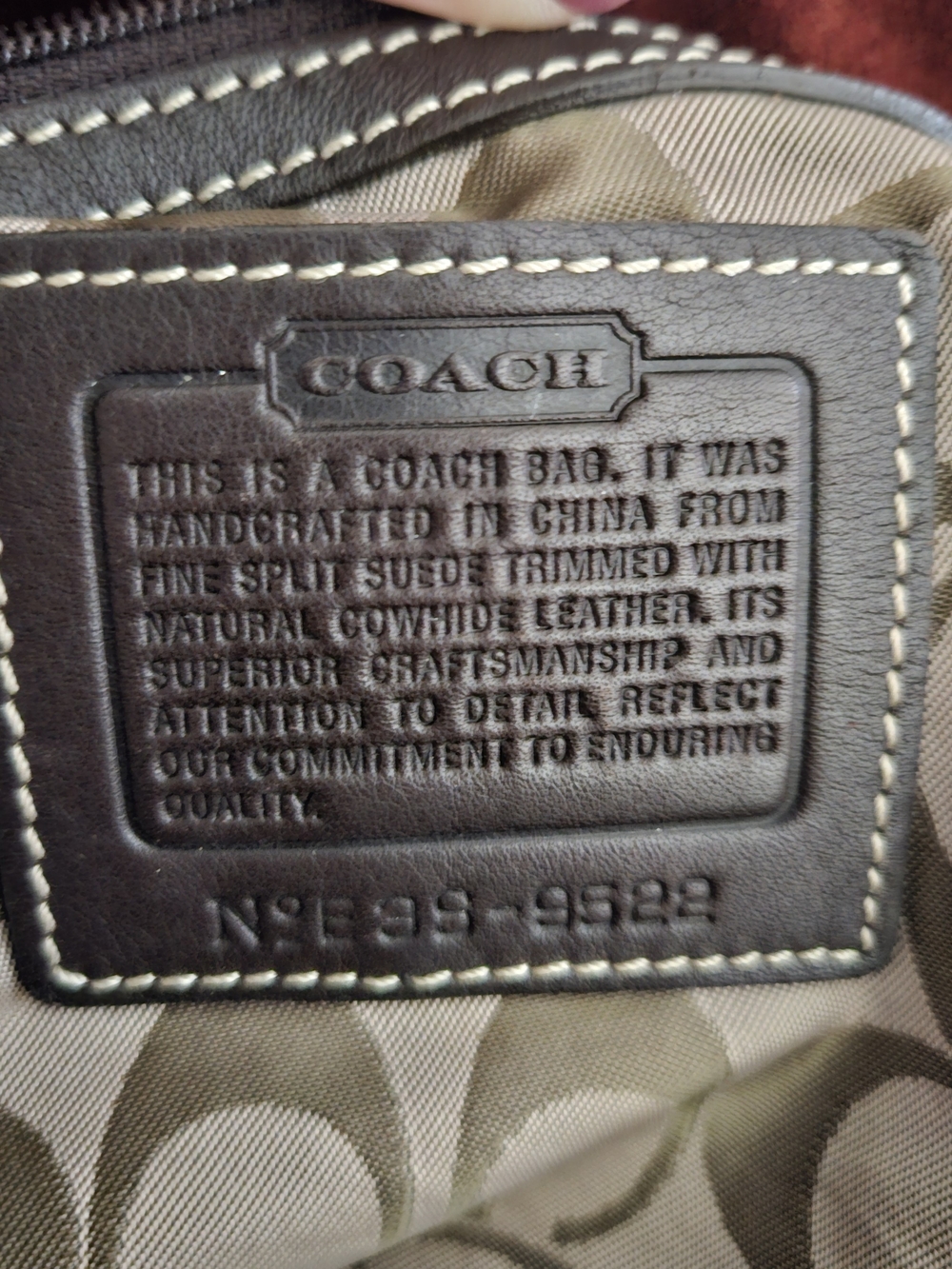 Coach Burgundy Suede Shoulder Bag with Dark Brown Straps - Picture 5 of 11